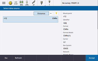 Trimble Access Select Data Source