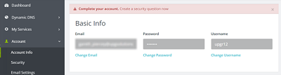 no-ip.com Account Settings Page