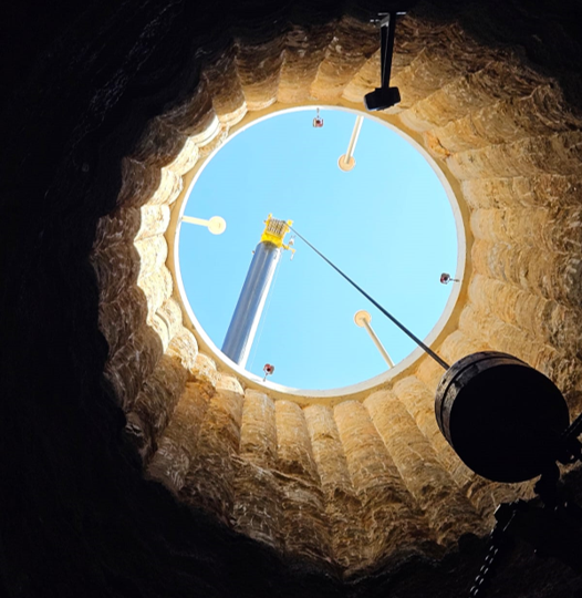 Using the SX12 to scan the vertical cable shaft on the Kidston Hydro Project.