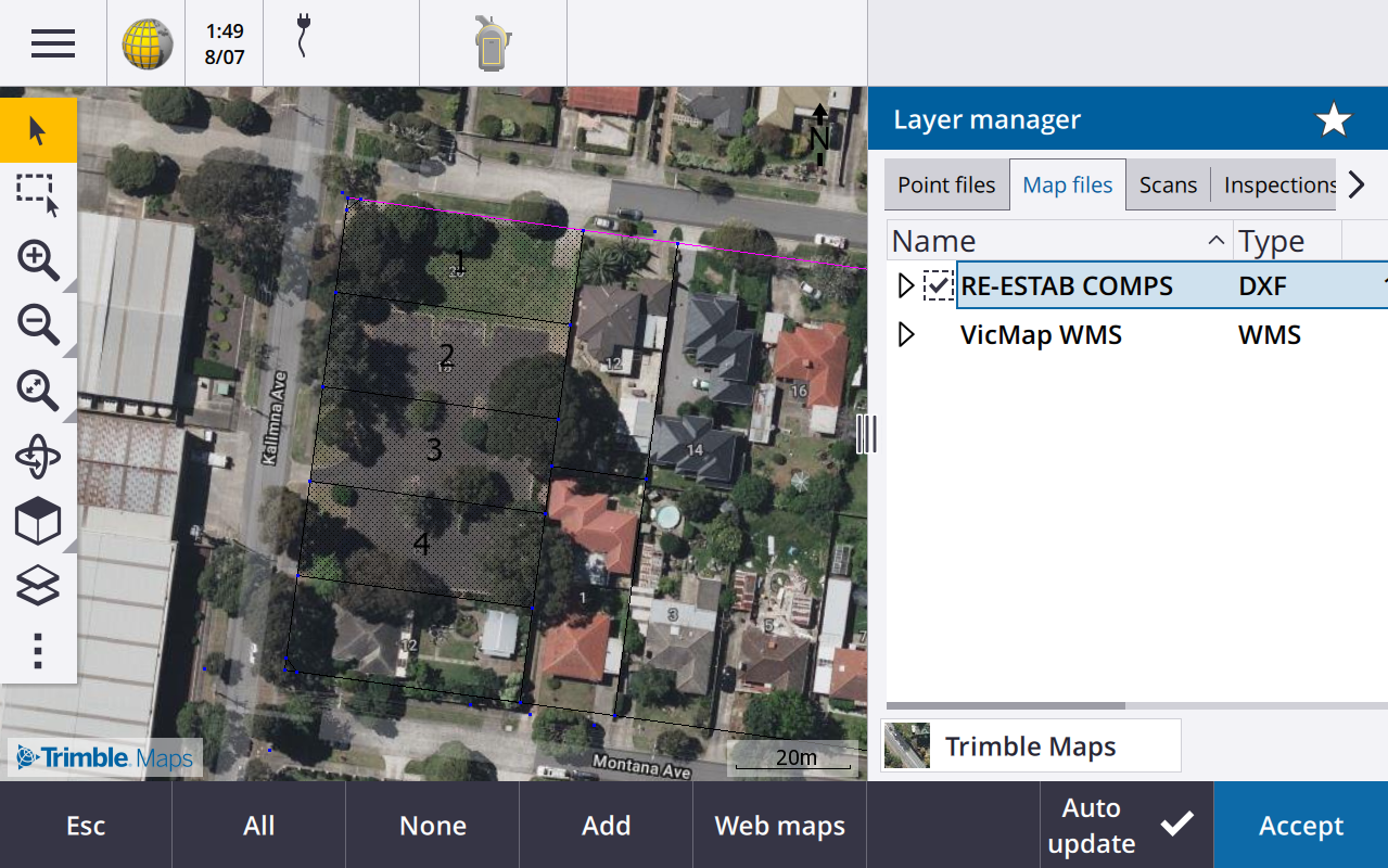Trimble Access stakeout relative stations