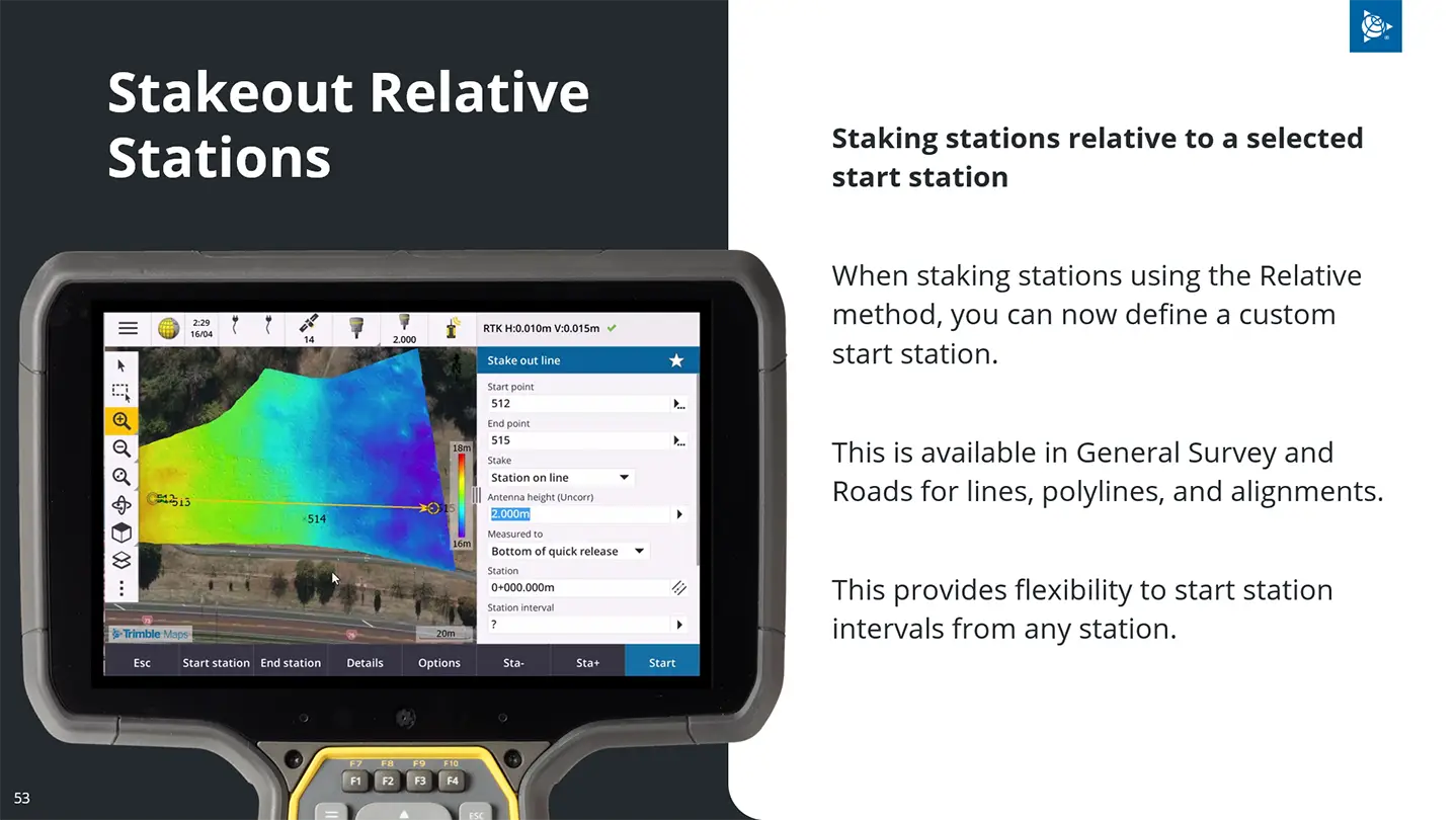 Trimble Access stakeout relative stations