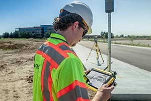 Trimble T100 tablet on a ute tray