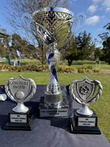 Tasmania Trimble Golf Cup trophies